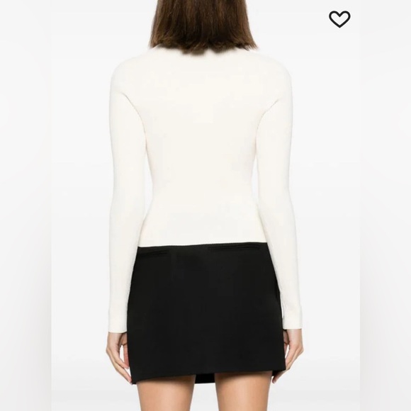 NWT Simkhai Giuliana Top in Ivory Size Medium Ribbed Sweetheart Neckline Sweater - Picture 11 of 12